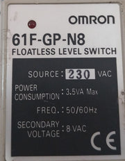 Omron 61F-gp-n8 Floatless Level Switch 230V Ac
