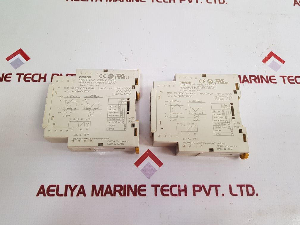 Omron K8Ab-as2 Measuring & Monitoring Relays 6A 250Vac/30Vdc