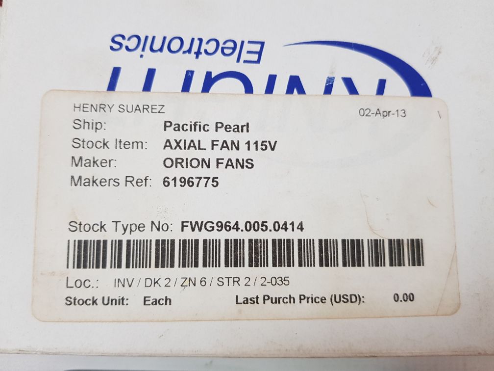 Orion fans oa109ap-11-1tb axial fan 115v