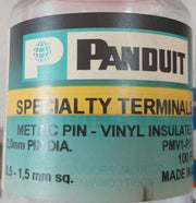 Lot Of 100X Panduit Pmv1-p10-cy Terminals Connector Metric Pin-vinyl Insulated
