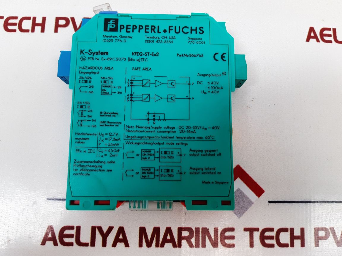 Pepperl+Fuchs Kfd2-st-ex2 Safety Relay Module 36676S