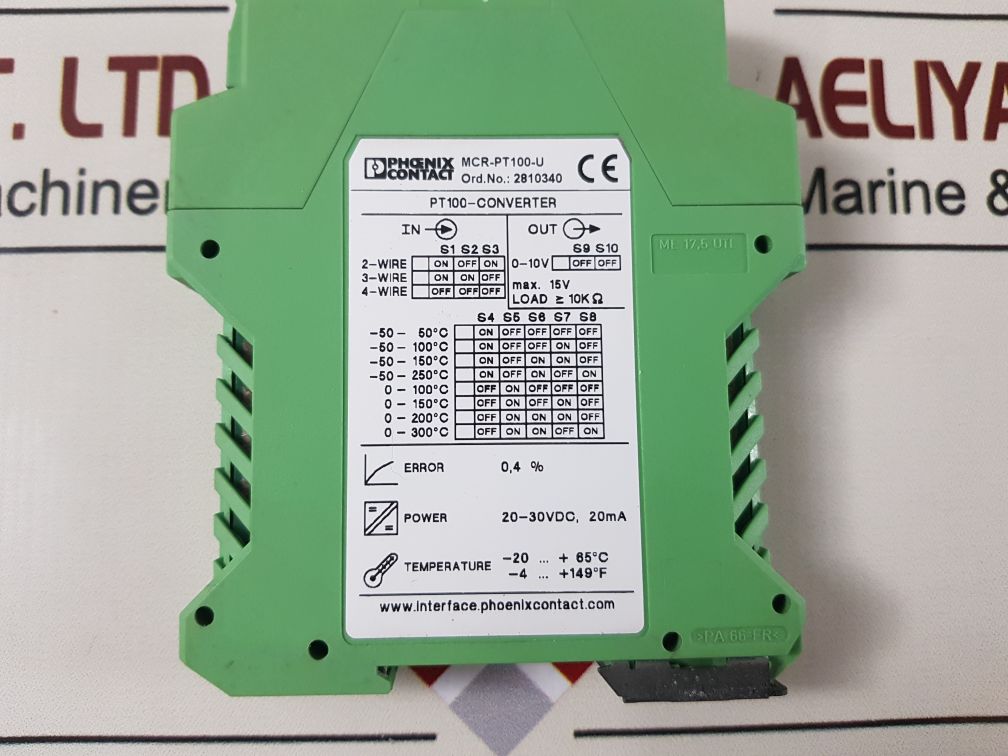 Phoenix Contact Mcr-pt100-u Temperature Measurement Sensor Module 2810 ...