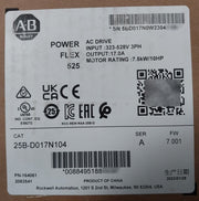 Allen-bradley 25B-d017N104 Ser A Power Flex 525 Ac Drive 7.5Kw 10Hp Sealed Pack