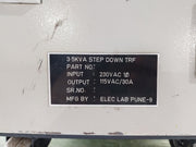 Elec Lab Step Down Transformer 3.5Kva 230Vac 115Vac 30A