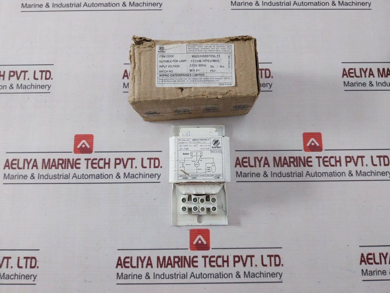 Wipro Wbs/H 56070Sl31 Oc Ballast For Hpsv/Mhl Lamp 70W 240V 50Hz 140C