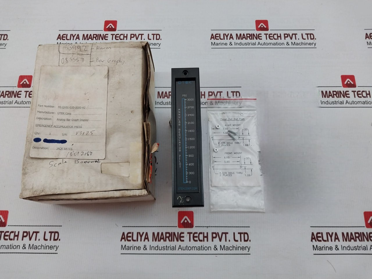 Otex Analog Bar Graph Display 0 To 3000 Psi Hi-Q101-030-0000-A2