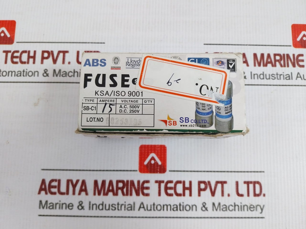 Lot Of 3x Sb-C1 Cartrige Fuse Brand Sb 15a A.C.500v