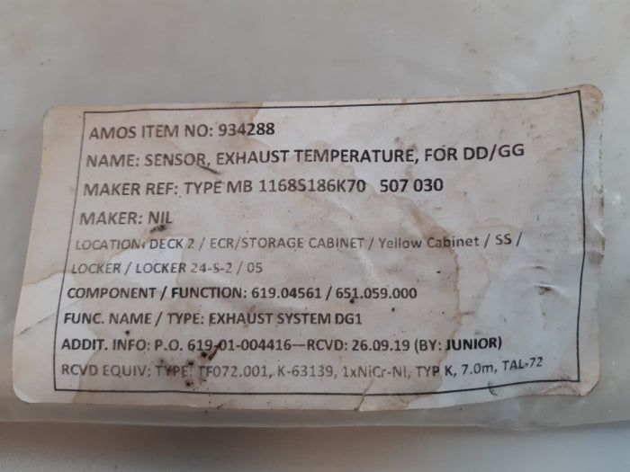 Plöger Sensor Tf072.001 Exhaust Temperature Sensor 1X Nicr-ni