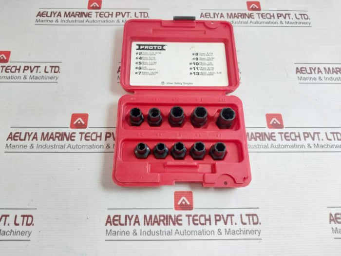 Proto J69X00 Bolt Extractor Socket Set 10-pc 7Mm, 1/4,9/32