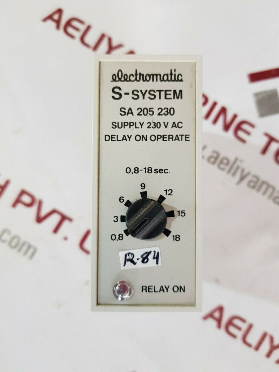 Electromatic s-system sa 205 230 delay on operate 230v 0.8-18sec