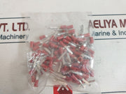 Lot Of 100X RS PRO 534-373 Hooked Insulated Crimp Blade Terminal Red