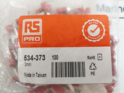 Lot Of 100X RS PRO 534-373 Hooked Insulated Crimp Blade Terminal Red