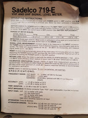 Sadelco 719-e Vhf And Uhf Signal Level Meter.