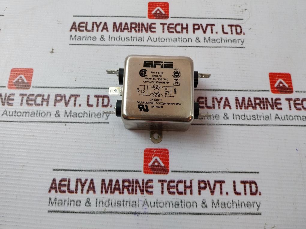 Sae Ga1B-10 Emi Filter 10Amp 115/250Vac