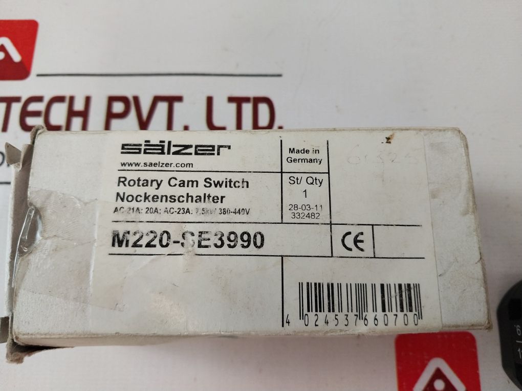 Salzer M220-61325 Rotary/Cam Switch