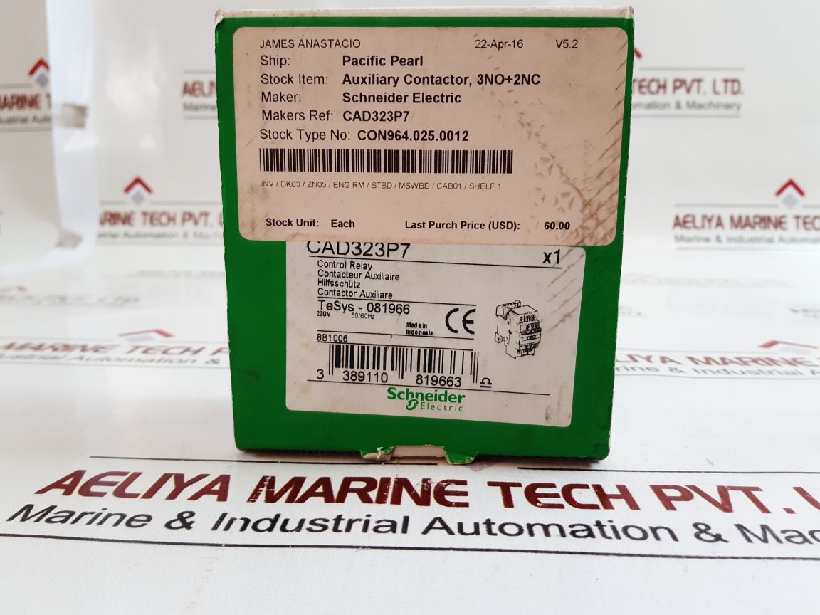 Schneider electric cad323p7 control relay