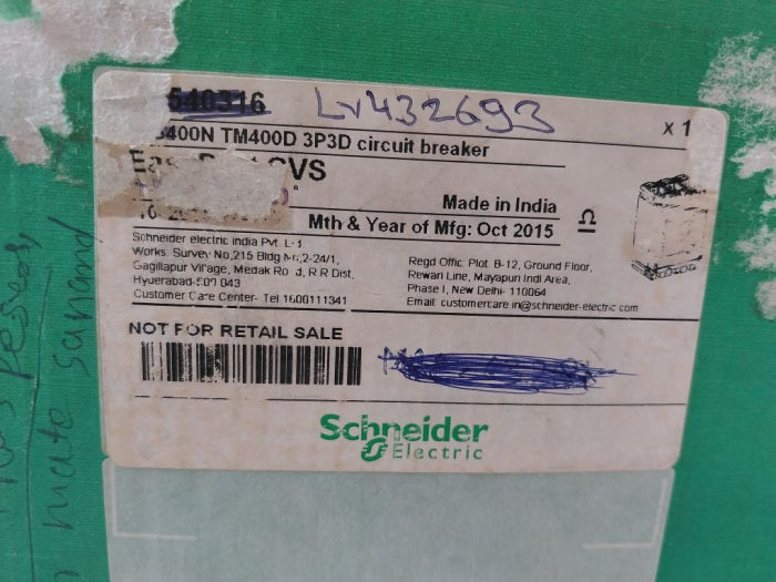 Schneider Electric Cvs400N Tm400D 3P3D Circuit Breaker/Switch-disconnector