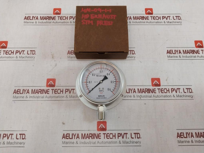 Seonjin Oil100 Pressure Gauge 0-6 Bar Cl 1.5 Mm-09-1-1 Ks B 5305 Â  Â 