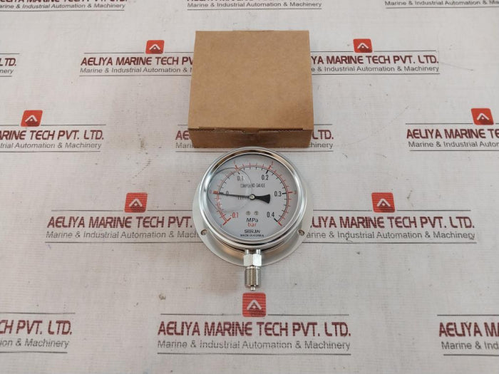 Seonjin Oil100*B Pressure Compound Gauge -0.1~0.4Mpa Ks B 5305