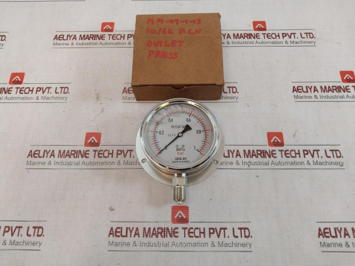 Seonjin Oil100*B Pressure Gauge 0-10 Bar 1.0Mpa 10/6K P.L.V