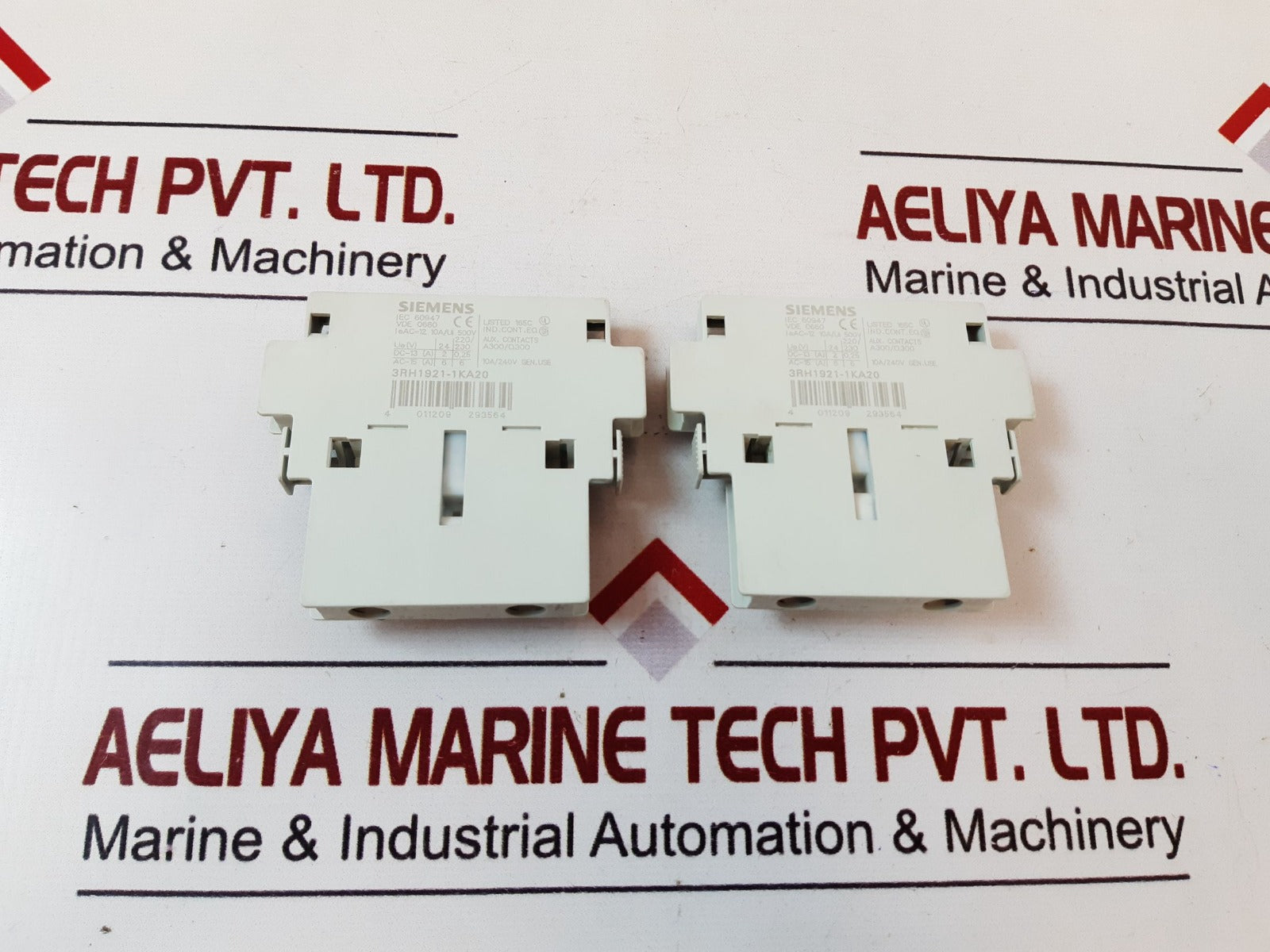 Set Of 2X Siemens 3Rh1921-1Ka20 Auxiliary Contact Block