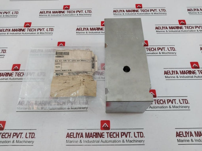 Shaffer 1006631 Valve Block Type Iv 1/2" 3-way Normally Closed