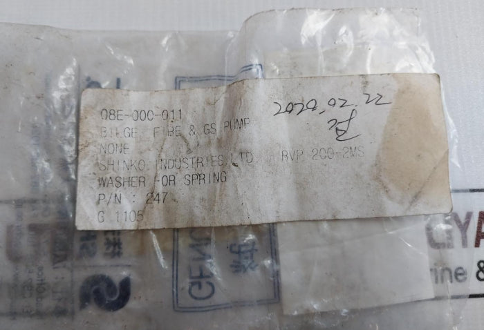 Shinko Washer For Spring Bilge, Fire & Gs Pump Rvp 200-2Ms 247 G 1105