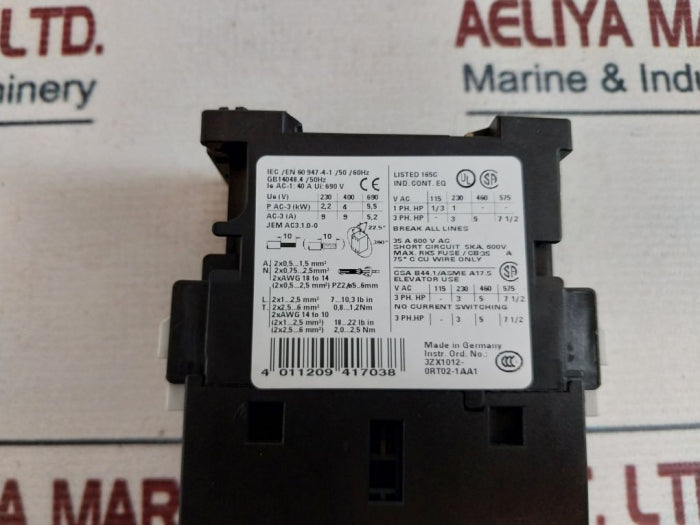 Siemens 3Rt1023-1A..0 Motor Starter Contactor Gb14048.4/50Hz – Aeliya ...