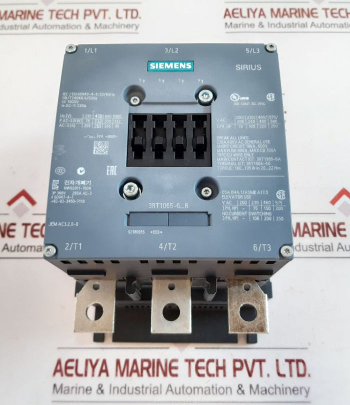 Siemens 3Rt1065-6…6 Sirius Contactor 3Rt1065-6Ar36