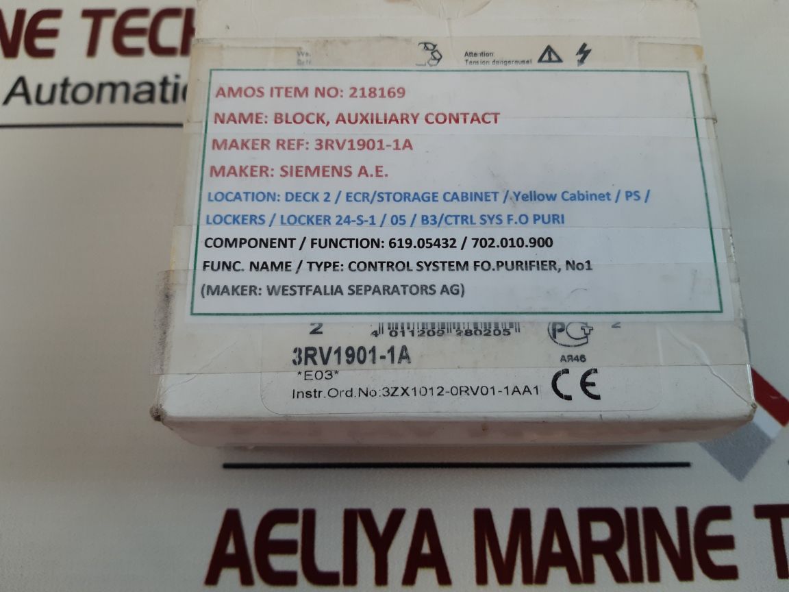 Siemens 3rv1901-1a auxiliary contact block
