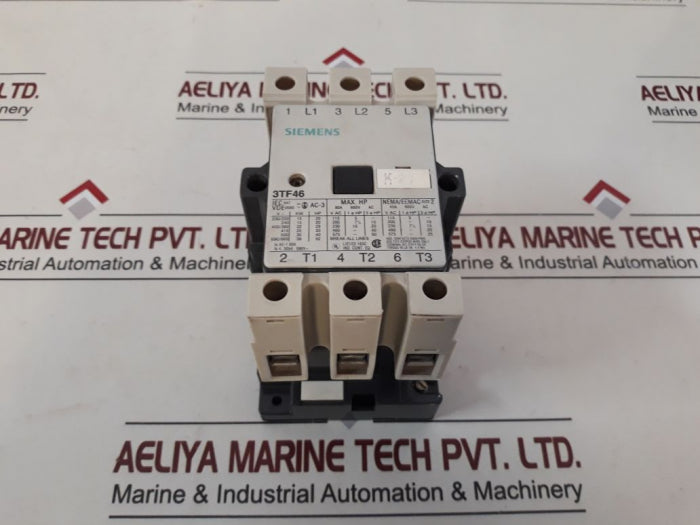 Siemens 3Tf46 Contactor 45A 600V Ac