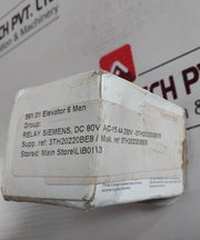 Siemens 3Th2022-0Be8 Contactor Relay 22E