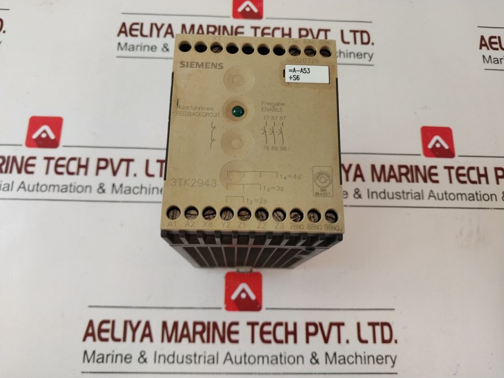 Siemens 3Tk2943-0Bb4 Safety Relay Contactor 6A/240V Ac 
