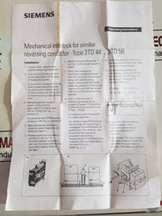 Siemens 3Tx7 521-1A Interlock Mechanism And Base Plate