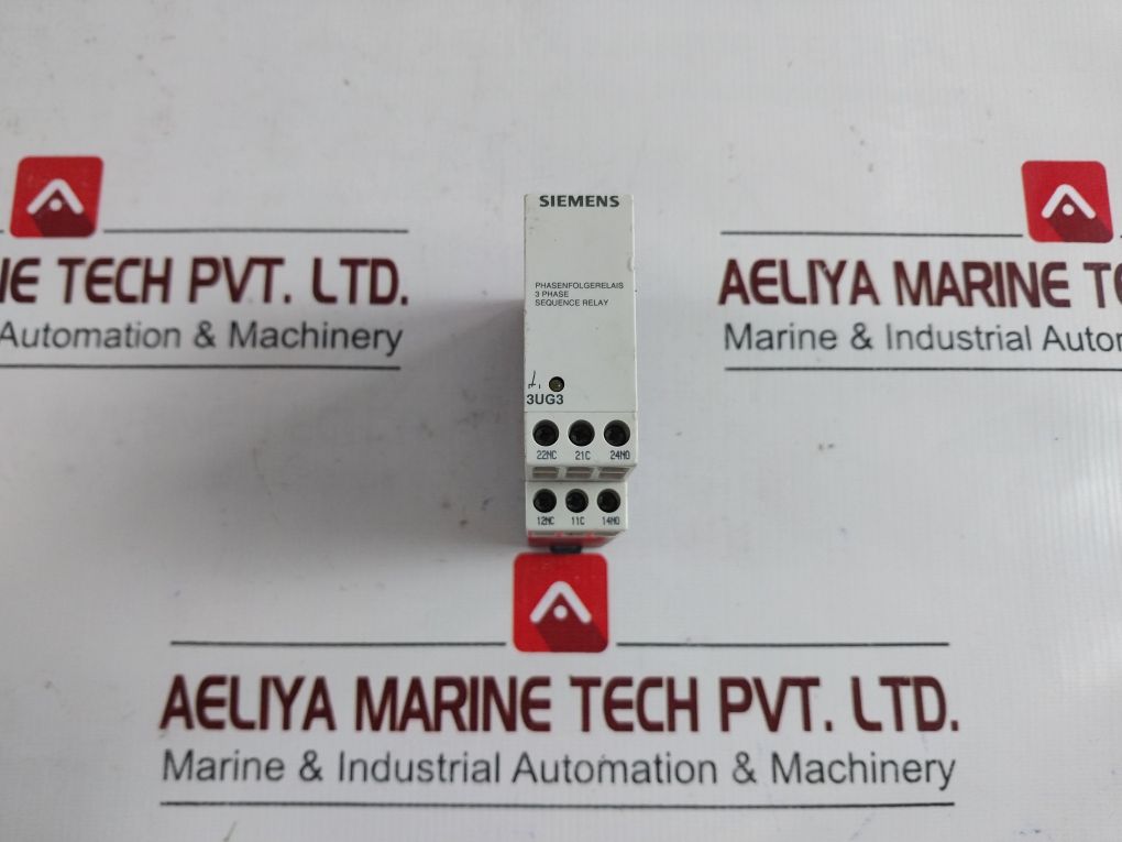 Siemens 3Ug3511-1Bq50 3 Phase Sequence Relay 8A/250Vac 1/3Hp 240Vac
