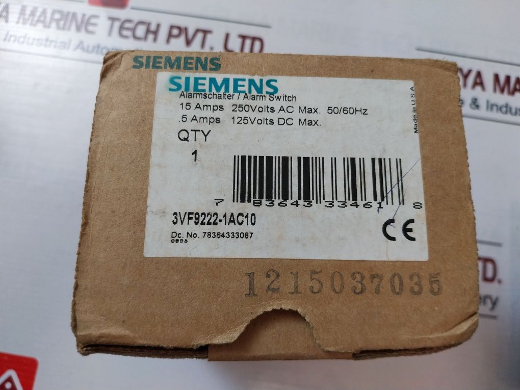 Siemens 3Vf9222-1Ac10 1 Alarm Switch 4800-1277A00