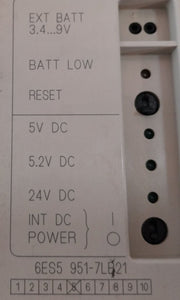 Siemens 1P 6Es5 951-7Lb21 Power Supply Without Battery