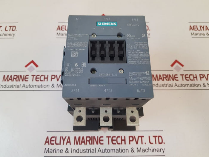 Siemens Sirius 3Rt1056-6…6 Contactor 3Rt1056-6Af36