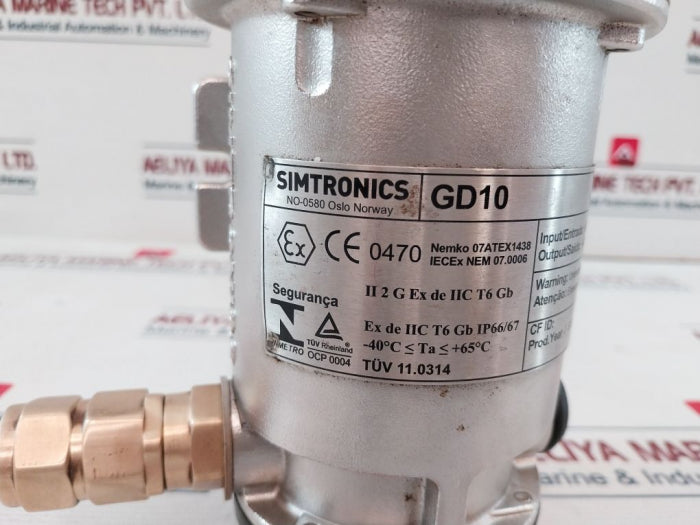Simtronics Gd10-p00-17Dg-0Xh-00 Infrared Point Gas Detector 4-20Ma ...