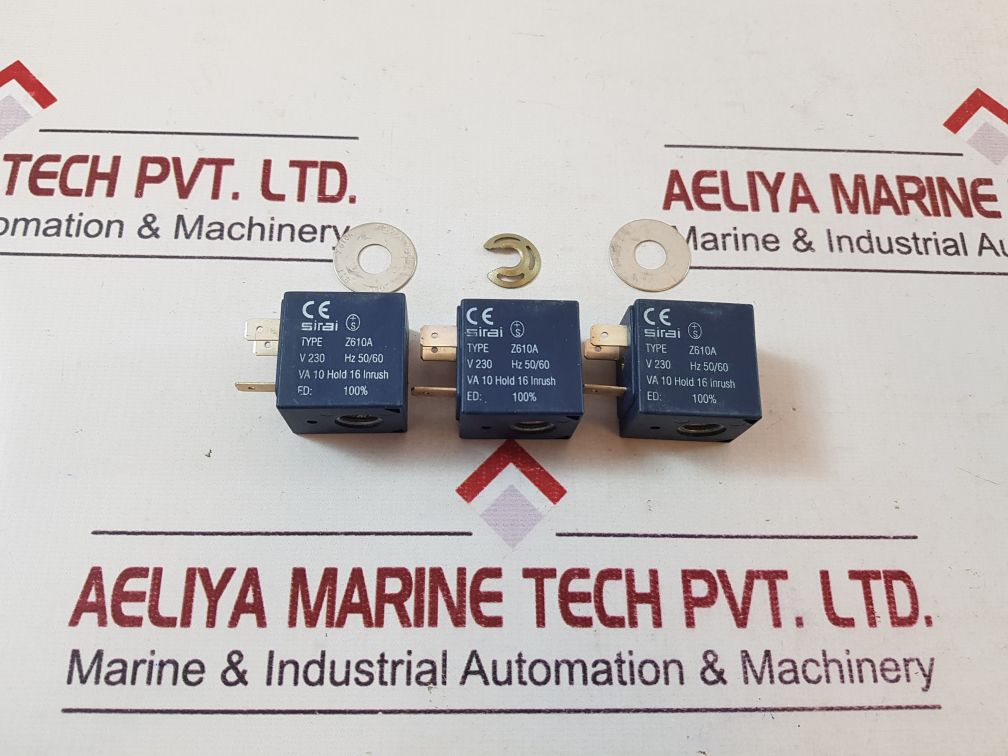 Sirai z610a solenoid valve coil v 230 hz 50/60