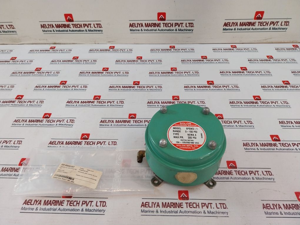 Solon 6Psw3-1 Pressure Switch 0-100 Psi 15A-125/250/480 Vac