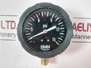 Span 02-1485-t Pressure Gauge 0-15 Psi