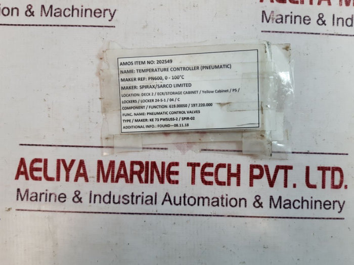 Spirax Sarco Pn600 Temperature Controller 0 To 100 °C