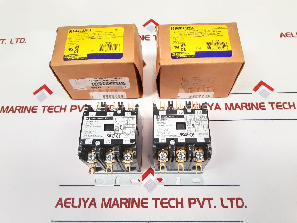 Square D 8910Dpa33V14 Ser.C 3 Pole Definite Purpose Contactor