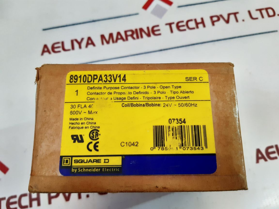 Square D 8910Dpa33V14 Ser.C 3 Pole Definite Purpose Contactor
