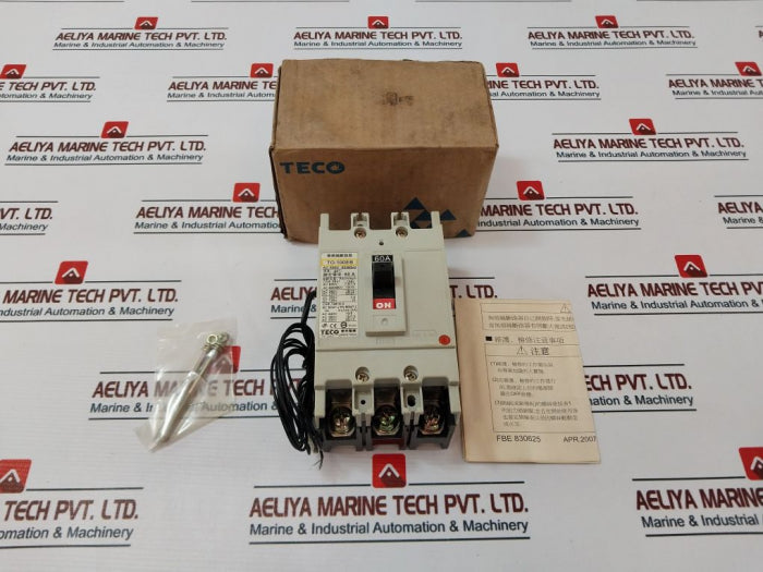 Teco To-100Eb 3 Pole No-fuse Circuit Breaker Temp 40°C Ac 690V 50/60Hz 60A