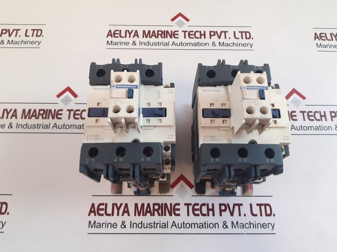 Telemecanique Lc1 D80 (Lc1 D8011) Contactor With Ladn11 La1 Dn 11 Contact Block