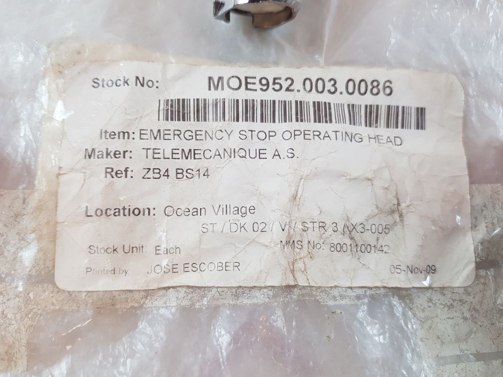Telemecanique Zb4 Bs14 Push Button