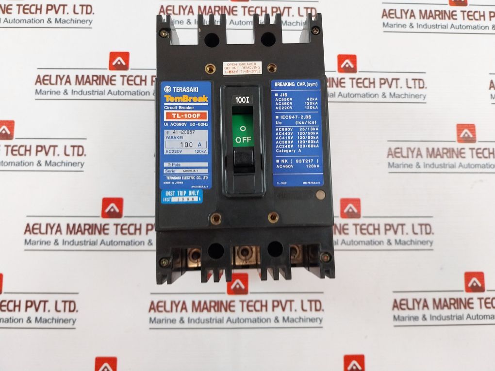 Terasaki Electric Tl-100F Tembreak Circuit Breaker 100A 3 Pole 50~60Hz
