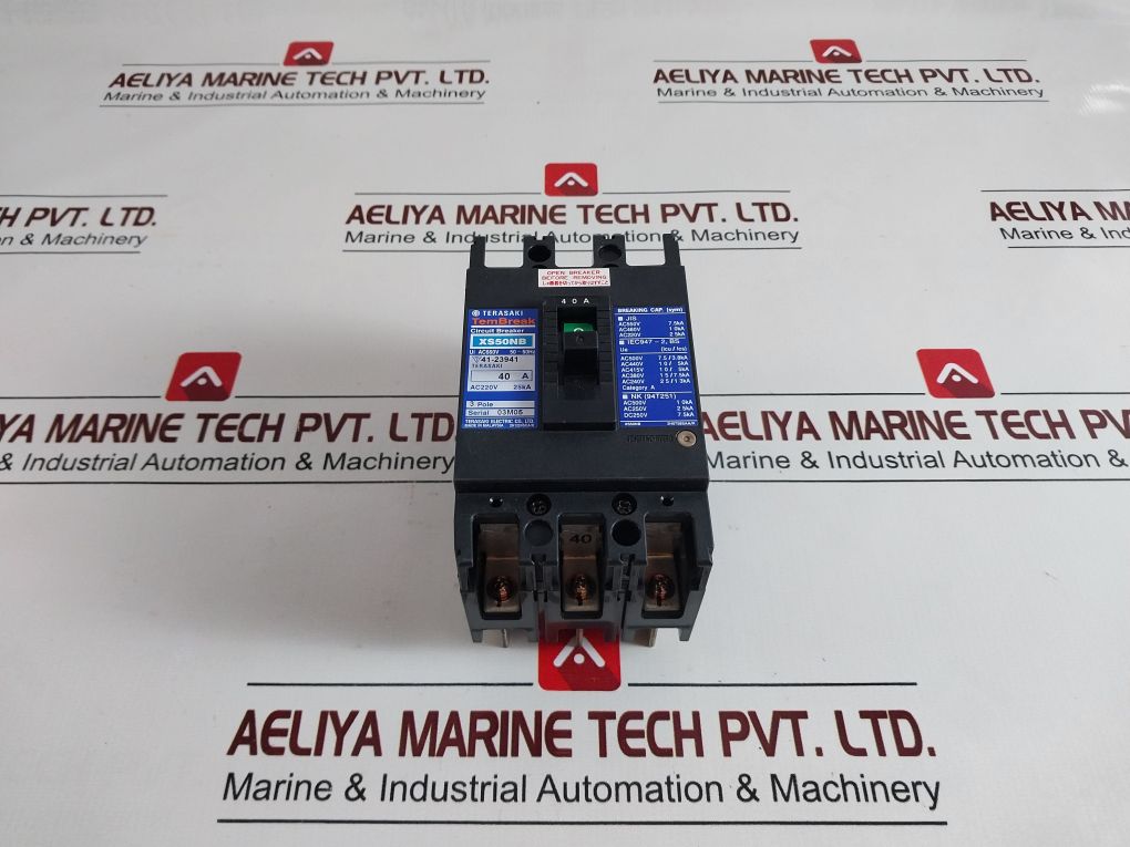 Terasaki Electric Xs50Nb 3 Pole Circuit Breaker 40A
